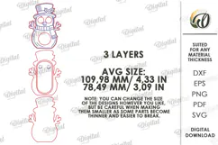 Snowman Moving Eyes Toy Laser Cut. Interactive Kids Toy SVG Product Image 2