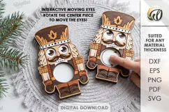 Nutcracker Moving Eyes Toy Laser Cut. Kids Toy SVG Product Image 1