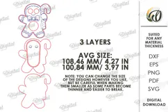 Gingerbread Moving Eyes Toy Laser Cut. Kids Toy SVG Product Image 2