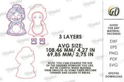 Mrs. Claus Moving Eyes Toy Laser Cut. Kids Toy SVG Product Image 2