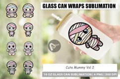 Glass Can Wraps Cute Mummy Product Image 1