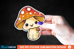 Cute Mushroom Animal Sticker Clipart, Sticker PNG Clipart Product Image 1