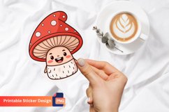 Cute Mushroom Gnome Sticker, Forest Gnome Sticker Product Image 1