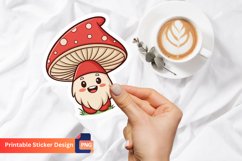 Cute Mushroom Gnome Sticker, Forest Gnome Sticker Product Image 1