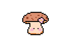 Cute mushrooms character illustration pixel art design Product Image 1