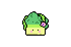 Cute mustard greens character illustration pixel art design Product Image 1