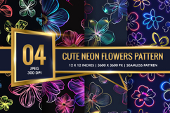 Vibrant Neon Flower Texture for Crafts Digital Paper Product Image 1