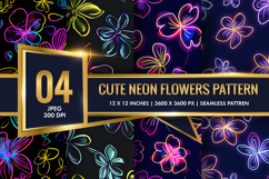 Vibrant Neon Flower Texture for Crafts | More Digital Paper Product Image 1