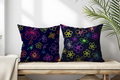 Electric Neon Floral Pattern for DIY Crafts Digital Paper Product Image 2