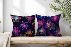 Cute Neon Flowers Seamless Pattern Digital Paper Product Image 2