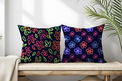 Cute Neon Flowers Seamless Pattern Digital Paper Product Image 2