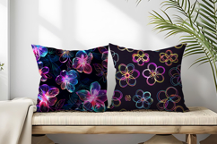 Cute Neon Flowers Seamless Pattern Digital Paper Product Image 2