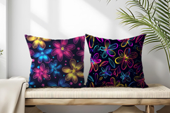 Cute Neon Flowers Seamless Pattern Digital Paper Product Image 2