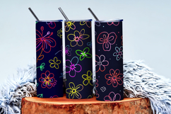 Electric Neon Floral Pattern for DIY Crafts Digital Paper Product Image 3