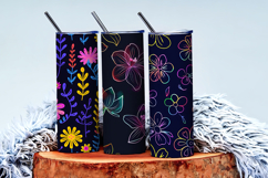 Colorful Neon Botanical Pattern Pack Digital Paper Product Image 3