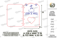 3D Cute Notebook Cover Laser Cut. Journal Cover SVG. Cat Product Image 2