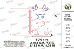 3D Cute Notebook Cover Laser Cut. Journal Cover SVG. Cow Product Image 2