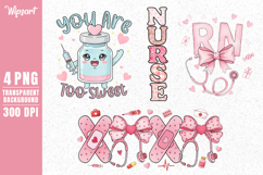 Cute Nurse Valentine PNG Sublimation