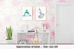 funny ocean animal illustrations shown on wall art