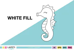 Black and white ocean clipart with mermaids seahorse and fish