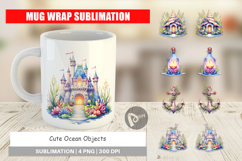 Cute Ocean Objects Mug Wrap Product Image 1