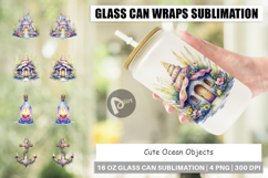 Cute Ocean Objects Glass Can Product Image 1