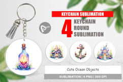 Cute Ocean Objects Keychain Product Image 1