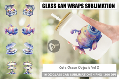 Cute Ocean Objects Glass Can Product Image 1
