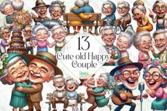 Cute Happy Old Couple Sublimation Product Image 1