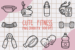 Cute Outline Fitness Clipart Set 2 Product Image 1