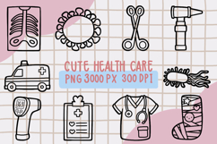 Cute Outline Health Care Clipart PNG set 1 Product Image 1