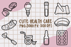 Cute Outline Health Care Clipart set 2 Product Image 1