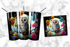Owl Stained Glass Dog 20 oz Skinny Tumbler Wrap Product Image 1