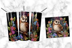 Owl Stained Glass Dog 20 oz Skinny Tumbler Wrap Product Image 1