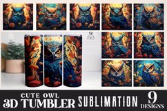 Cute Owl 3D Tumbler Sublimation Bundle Product Image 1