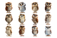Cute Owl Clipart Bundle 40 PNG Product Image 4