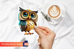 Cute Owl Sticker, Adorable Owl Sticker, Kawaii Owl Art Product Image 1