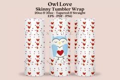 cute owl valentine skinny tumbler sublimation wrap with high resolution and transparant background are for 20oz and 30oz skinny tumbler