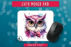 Cute owl watercolor 3d mousepad sublimation designs