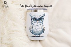 Cute Owl Watercolor Clipart, Owl Mug Sublimation PNG Design Product Image 5