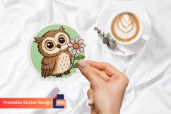 Cute Owl with flower Sticker Product Image 1
