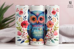 Cute Owl With Flowers Pattern Sublimation Tumbler Design Product Image 10