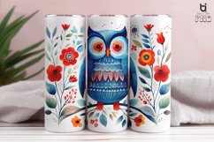 Cute Owl With Flowers Pattern Sublimation Tumbler Design Product Image 6