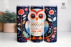 Cute Owl With Flowers Pattern Sublimation Tumbler Design Product Image 9