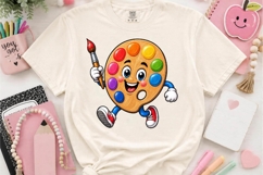 Cute Paint Palette Character PNG Art Teacher Design Product Image 2