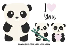 Panda bamboo clipart