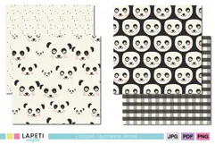 Cute panda face scrapbook paper with soft pink cheek details