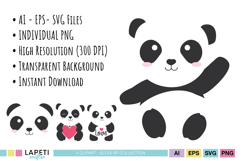 Gender neutral panda baby shower graphics for nursery decor projects