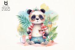 Cute Panda Summertime Watercolor sublimation bundle Product Image 3