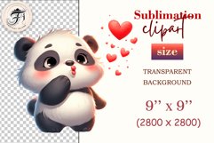 Bring cuteness to your creations with this adorable panda sublimation clipart! Perfect for Valentine’s Day gifts, greeting cards, stickers, T-shirts, and home decor. High-quality, transparent background. Download now!